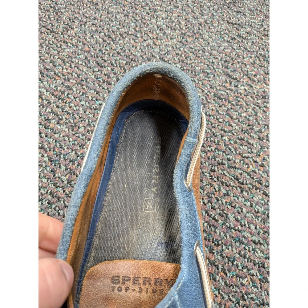 Sperry Top-Sider Mens 11M Brown Leather Blue Suede Boat Shoes 1770999